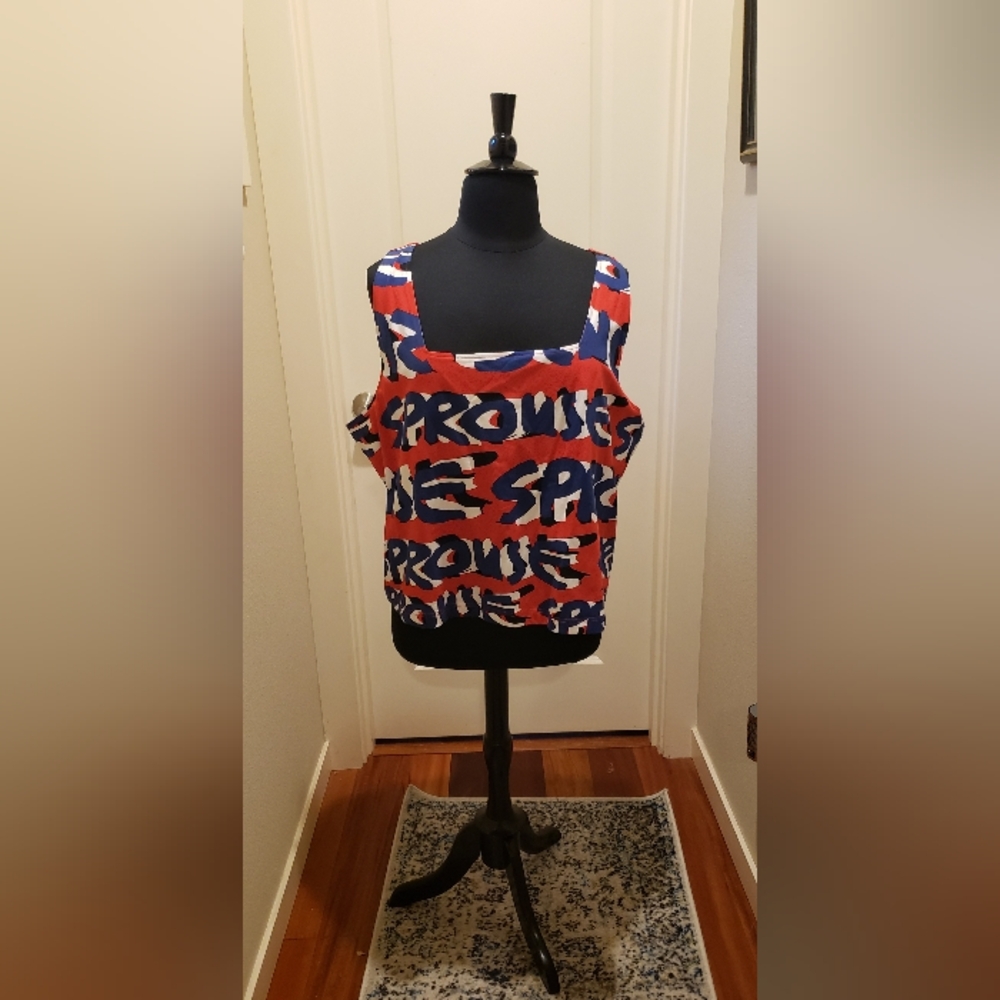 Stephen Sprouse 20th Anniversary Red White & Blue Tank Signature Top
